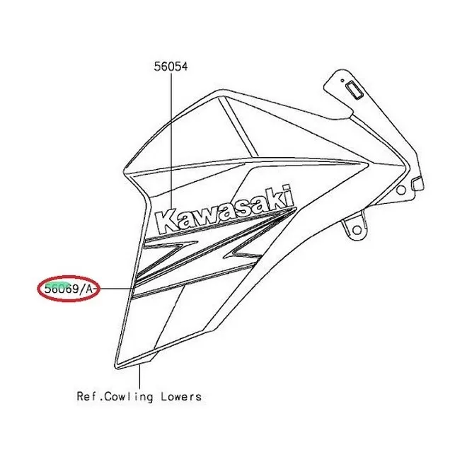 Achat autocol,ecope,droit  KAWASAKI  MOTOSHOP 35