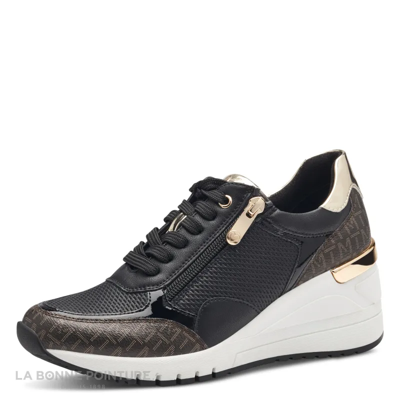 Achat chaussures Marco Tozzi Femme Basket, vente Marco Tozzi 2-23723-41 Black comb - Basket Femme semelle compensee