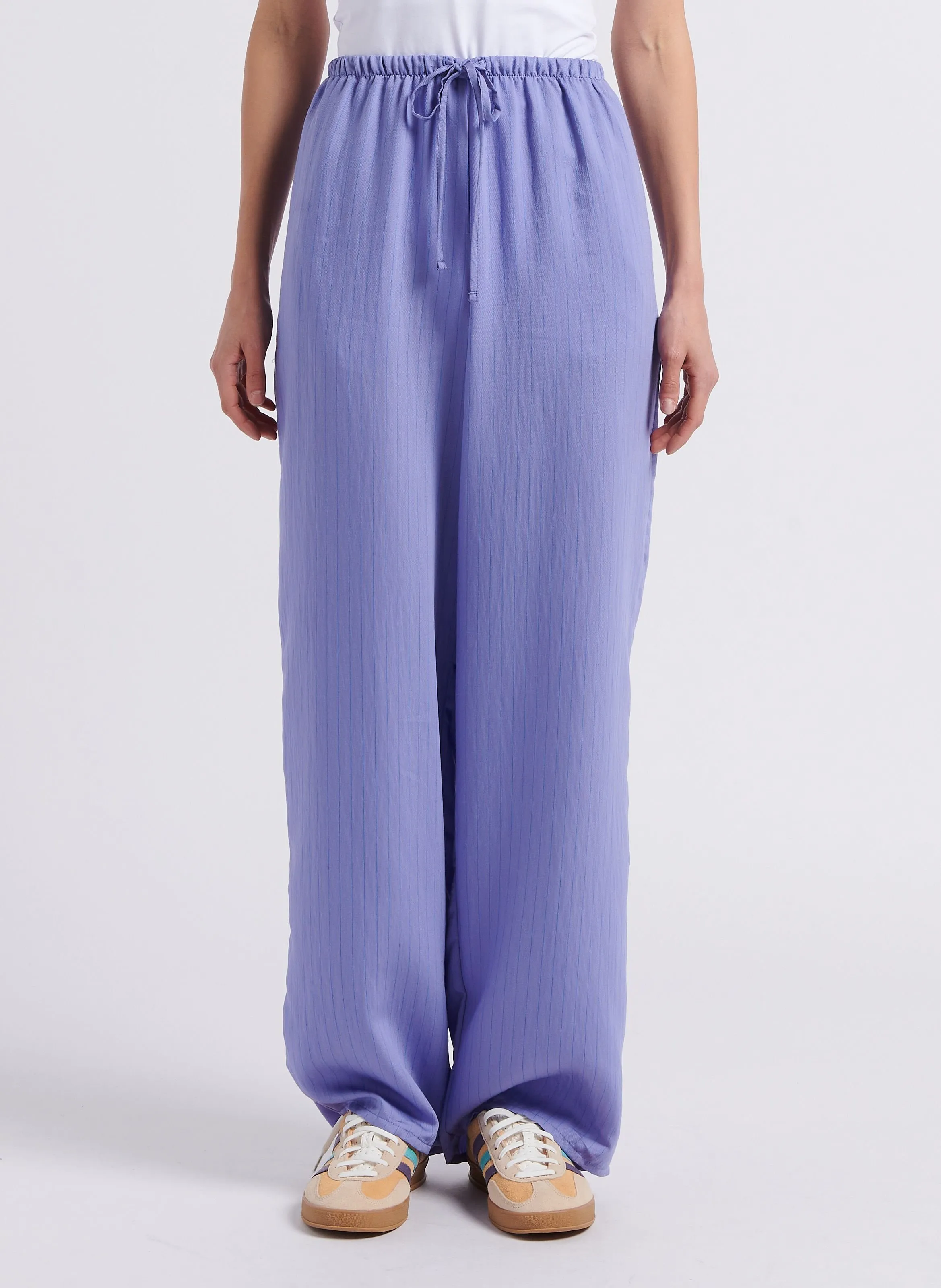 AMERICAN VINTAGE  Pantalon droit rayé okyrow - Violet