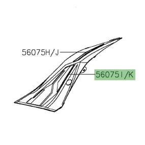 Autocollant inférieur flanc de coque arrière Z125 (2019-2022) | Moto Shop 35