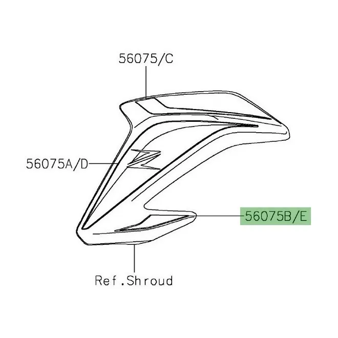 Autocollant inférieur écope de radiateur Kawasaki Z900 (2017-2019) | Moto Shop 35