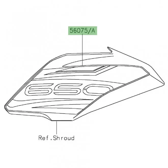 Autocollant "650" écope latérale Kawasaki Z650 (2017-2019) | Moto Shop 35