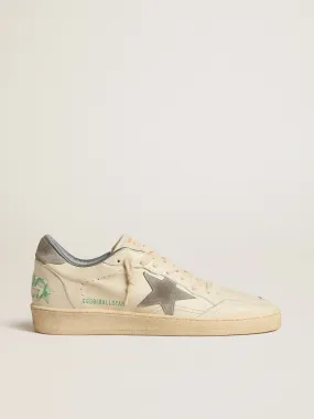 Ball Star en cuir nappa avec étoile et contrefort en daim gris | Golden Goose