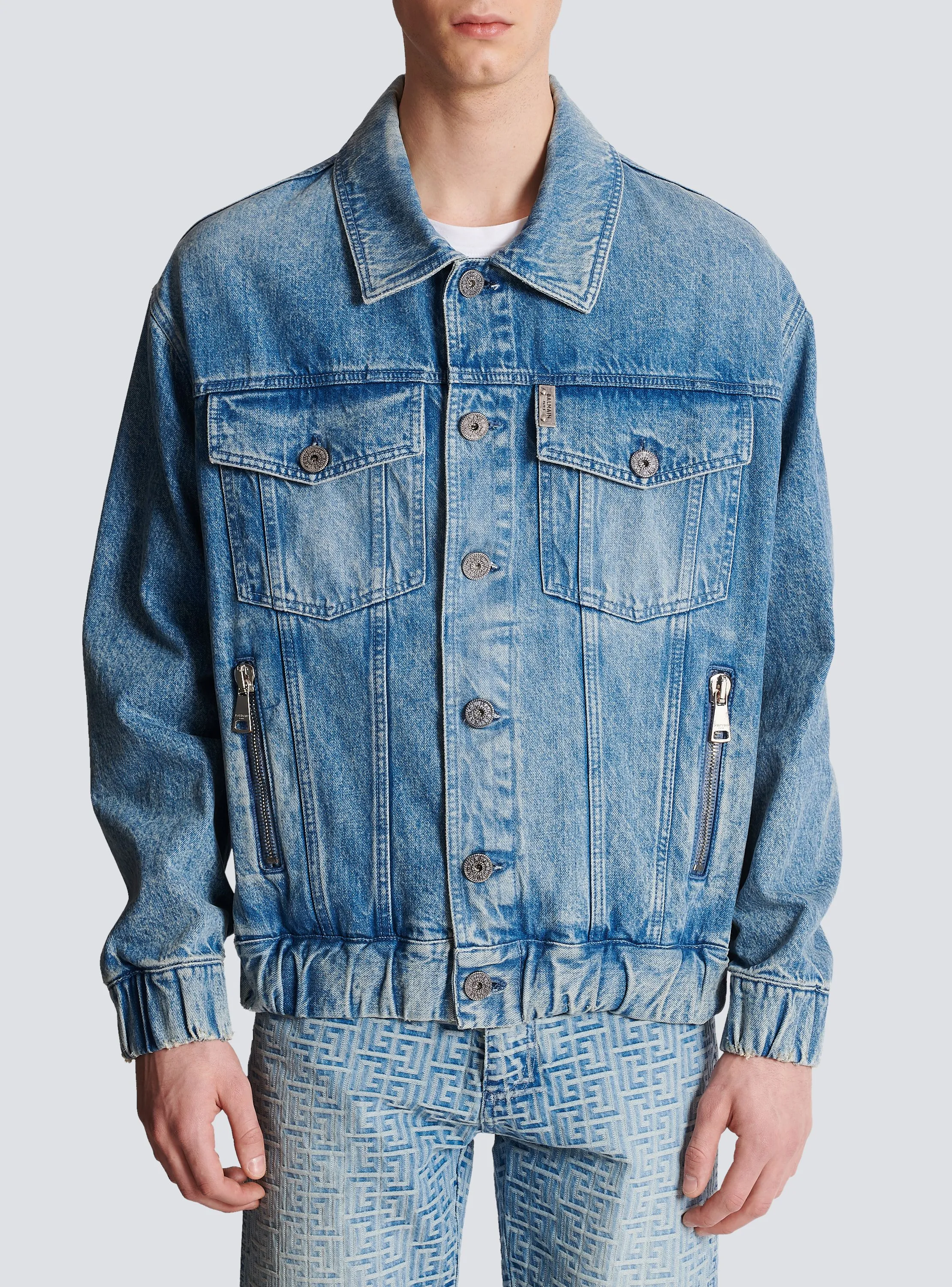 BALMAIN  Veste en denim - Bleu