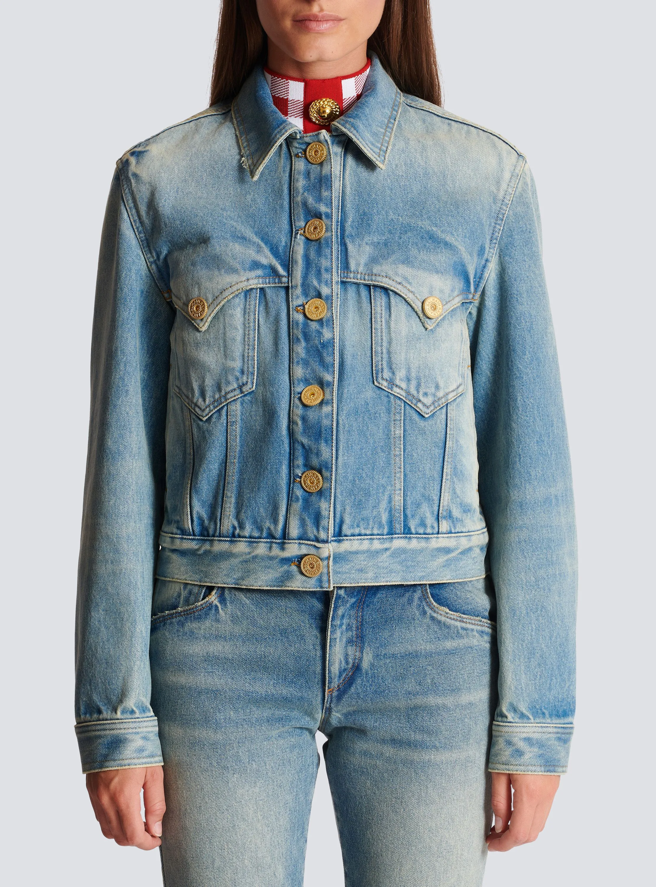 BALMAIN  Veste en denim vintage - Bleu