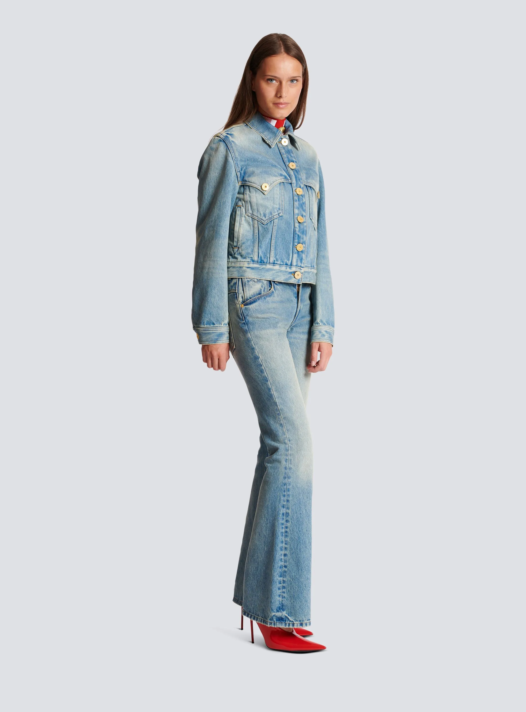 BALMAIN  Veste en denim vintage - Bleu