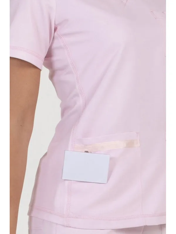 Blouse médicale sanitaire en microfibre tricotée rose