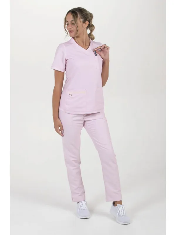 Blouse médicale sanitaire en microfibre tricotée rose