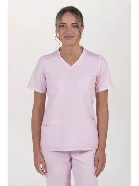 Blouse médicale sanitaire en microfibre tricotée rose