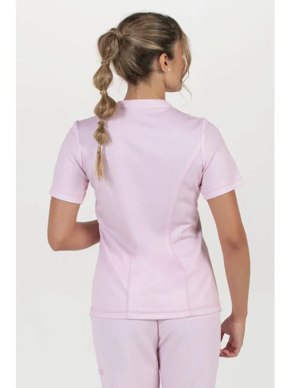 Blouse médicale sanitaire en microfibre tricotée rose