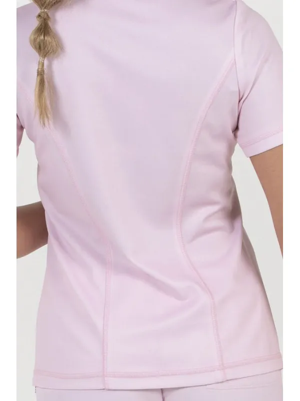 Blouse médicale sanitaire en microfibre tricotée rose