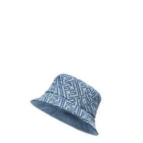 Bonnet - Bob en denim FF bleu | Fendi
