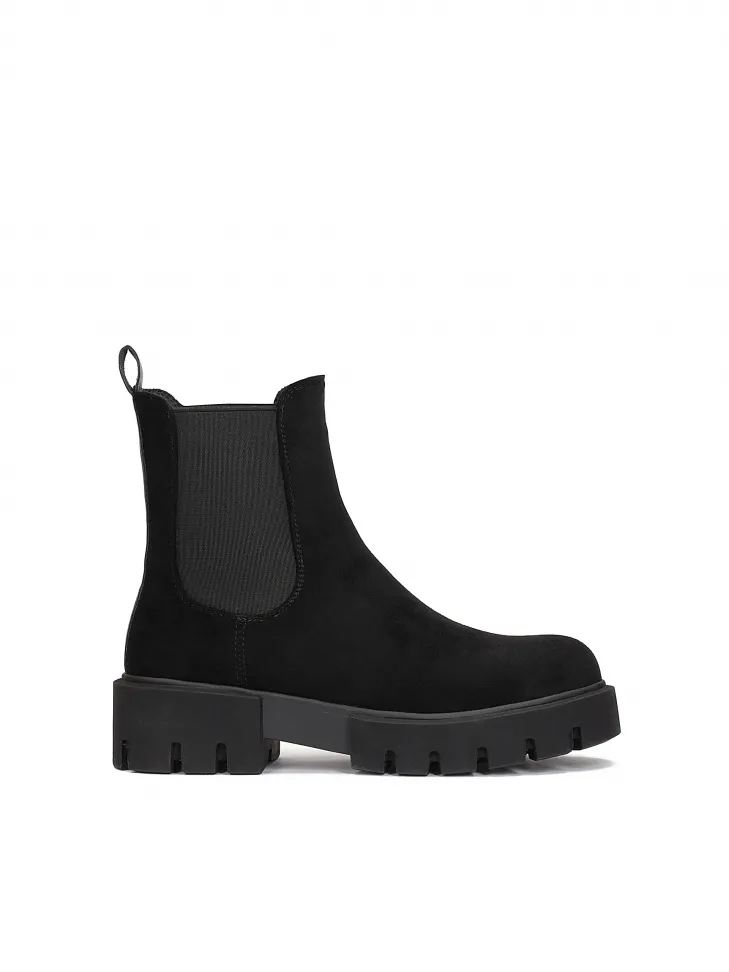 Bottes chelsea en tissu noir
