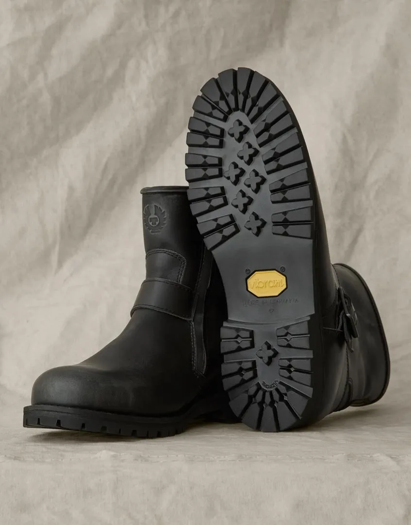 Bottines Belstaff Trialmaster Pro black, bottes moto vintage, cuir