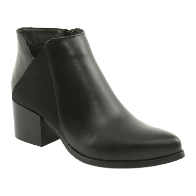 Bottines en cuir à talon Gamis 3815 le noir