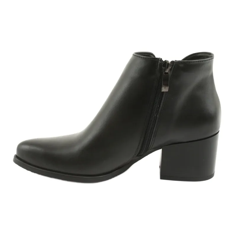 Bottines en cuir à talon Gamis 3815 le noir