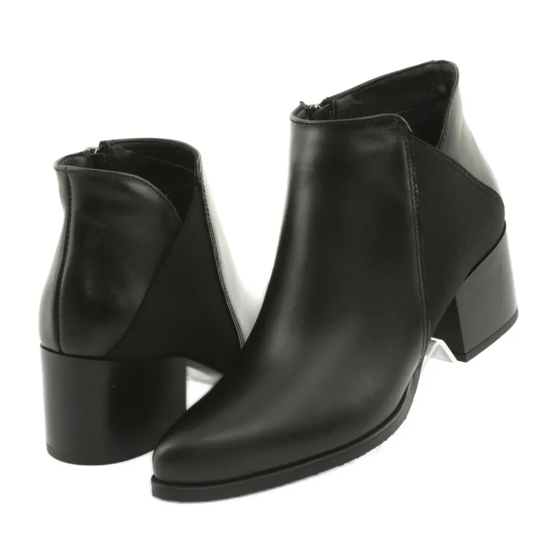 Bottines en cuir à talon Gamis 3815 le noir