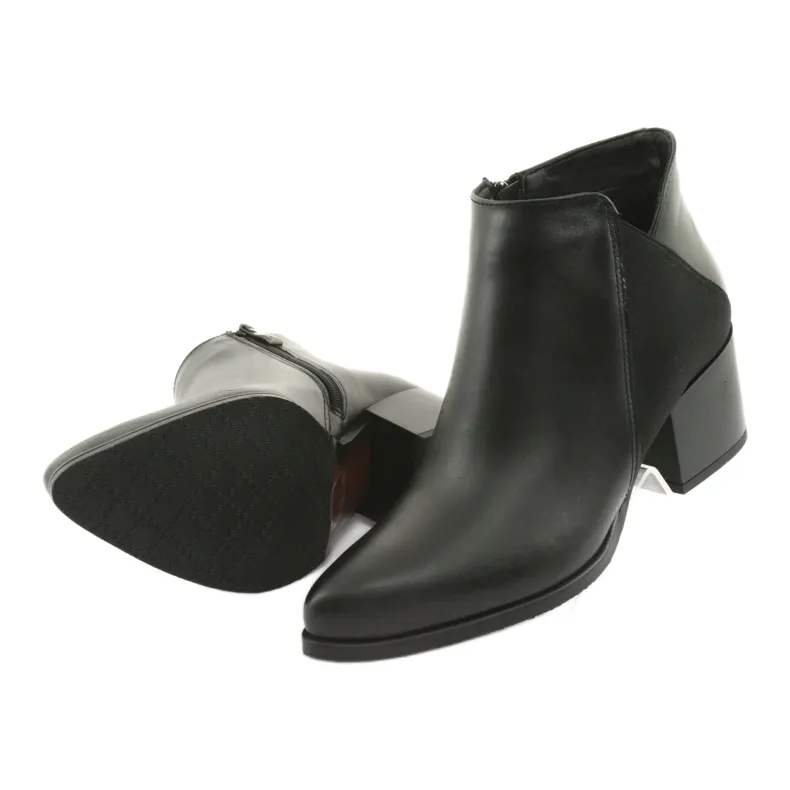 Bottines en cuir à talon Gamis 3815 le noir