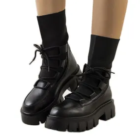 Bottines noires avec tige en tissu Ligure le noir