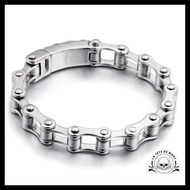 Bracelet Biker Tête de Mort (Acier)