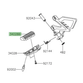 Caoutchouc de repose-pieds avant Kawasaki 340280056 | Moto Shop 35