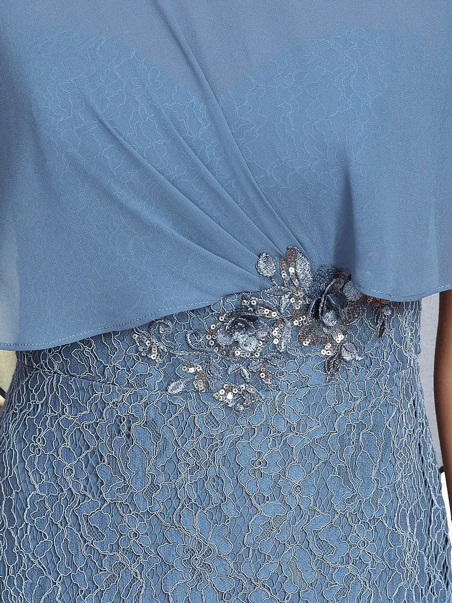 Capelet élégant en dentelle ajustée et évasée Mère de la robe de mariée