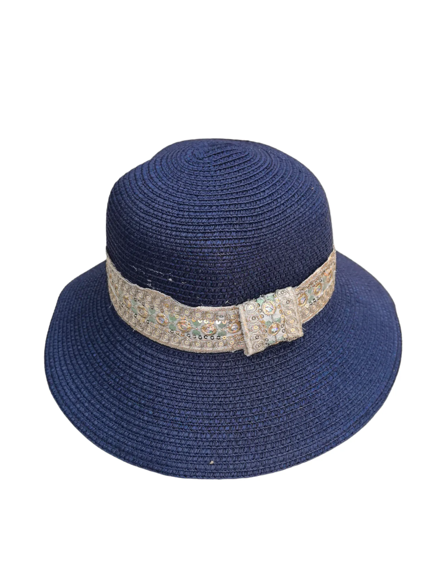 Chapeau de paille femme ruban Paillettes (x12)