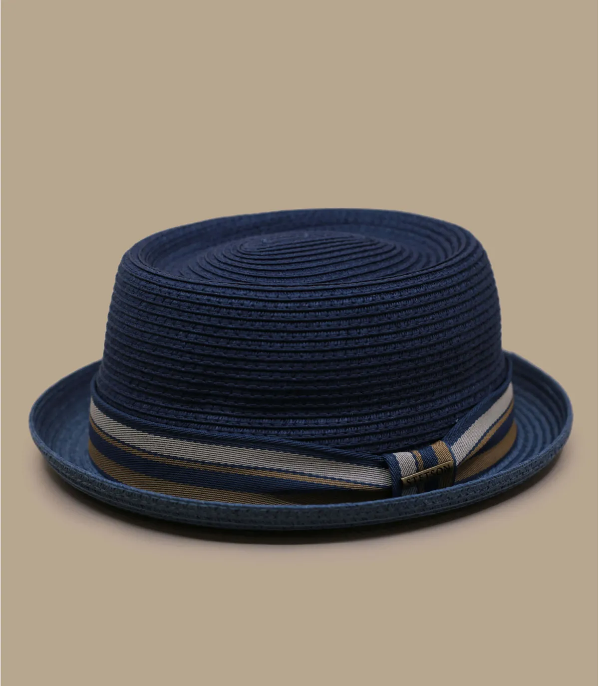 Chapeau paille pork pie stetson bleu - Pork Pie Toyo blue Stetson : Headict