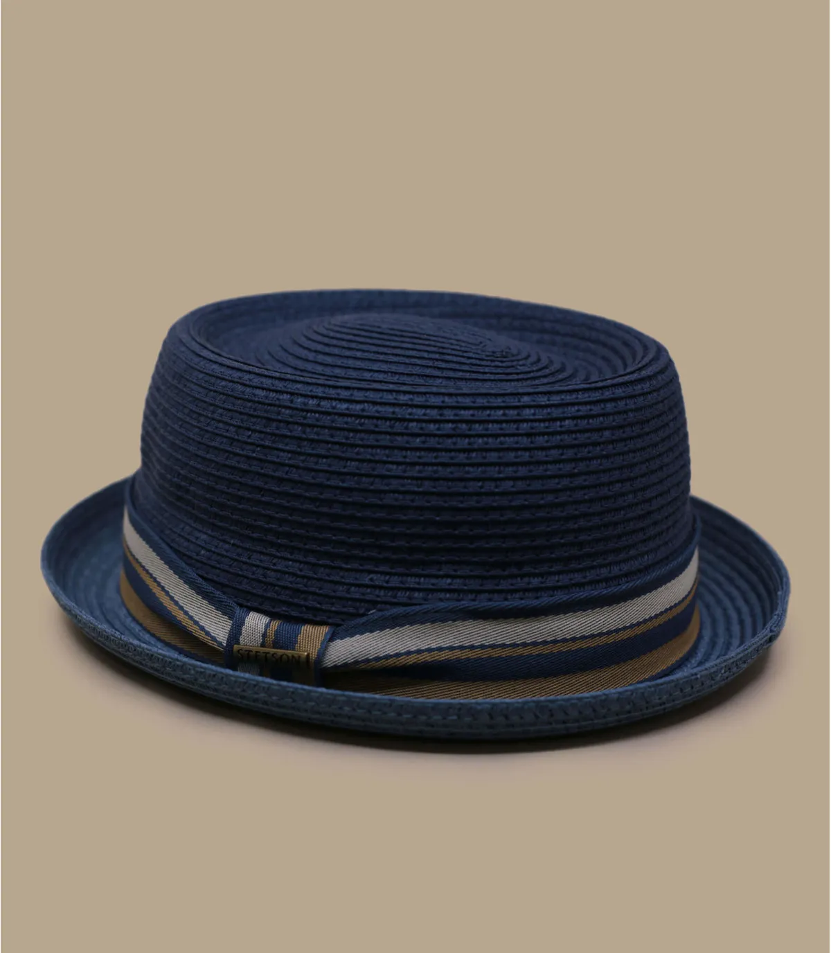 Chapeau paille pork pie stetson bleu - Pork Pie Toyo blue Stetson : Headict