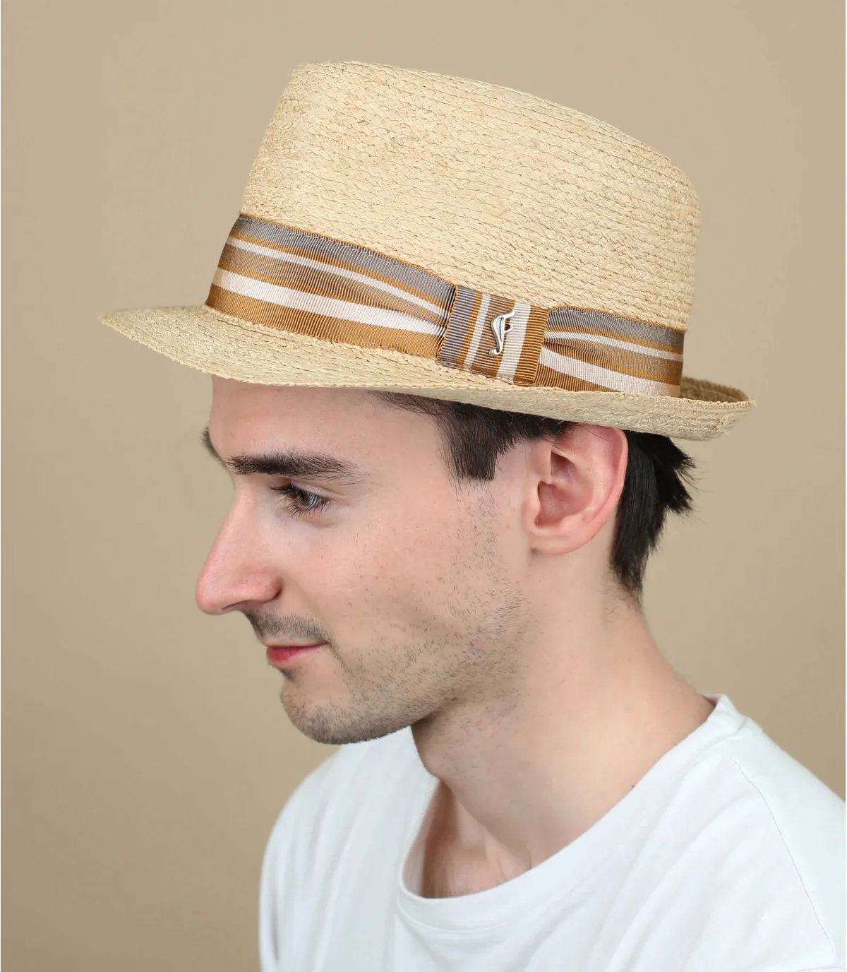 chapeau trilby paille raphia - Mateo  Raphia Flechet : Headict