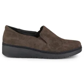 Chaussures confortables en daim marron pour femme brun