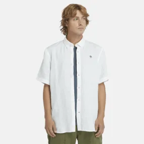 Chemise en lin Mill Brook pour homme en blanc