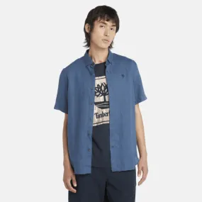 Chemise en lin Mill Brook pour homme en bleu