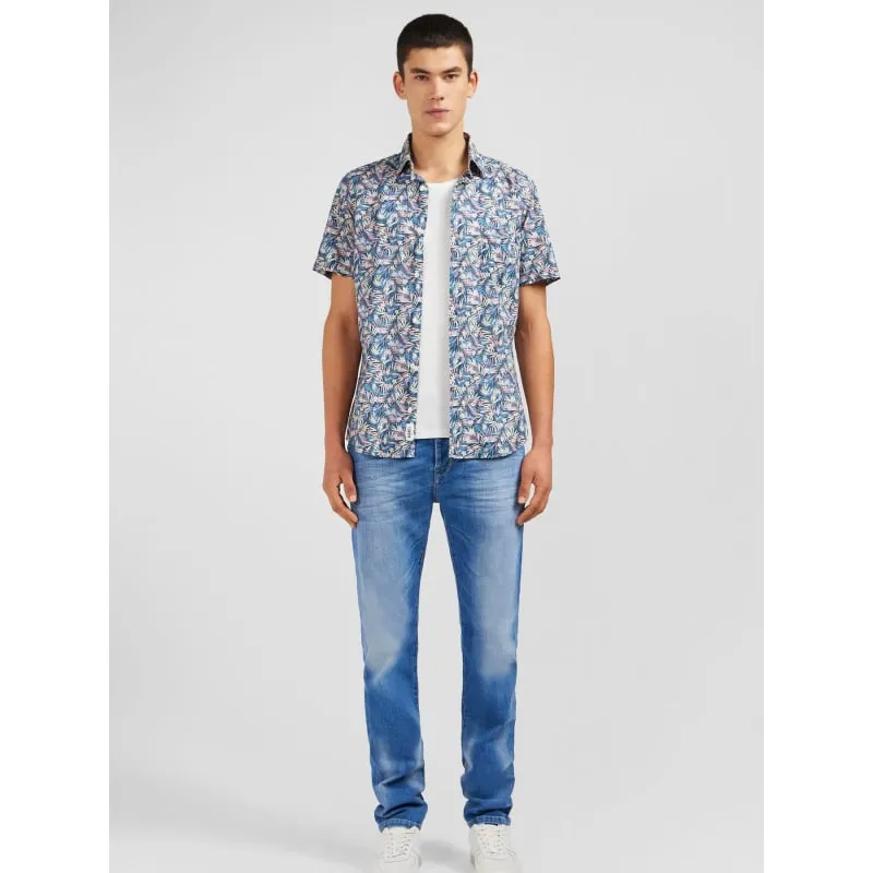 Chemise en lin tropical bleu marine homme - Tommy Hilfiger | wimod