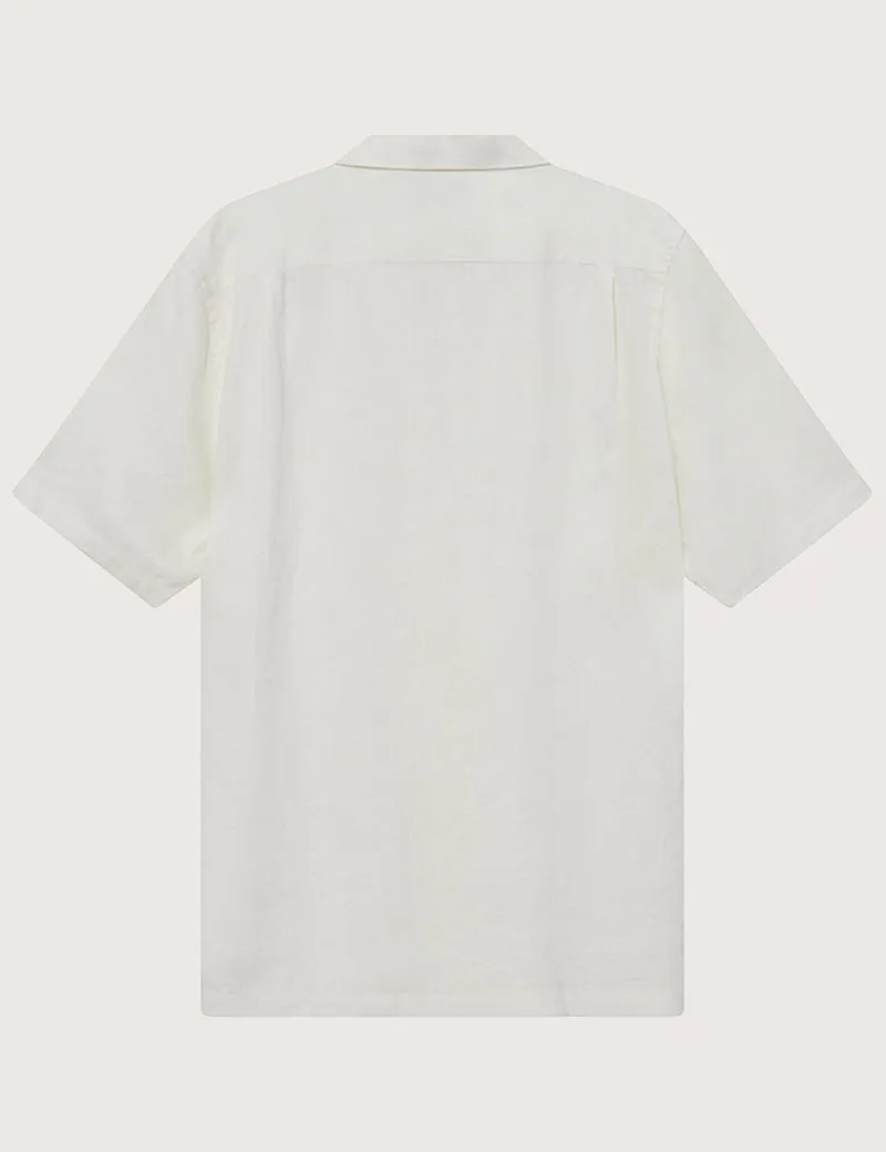 Chemise Homme Manches Courtes en Lin Theo Ecru