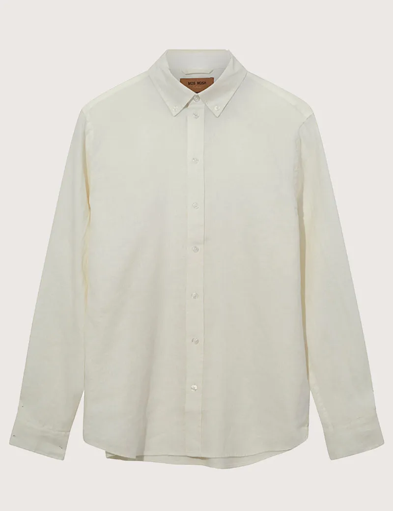 Chemise Homme Manches Longues en Lin Theo Ecru