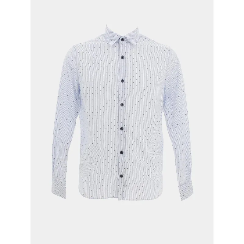 Chemise manches longues en lin bleu homme - Armani Exchange | wimod