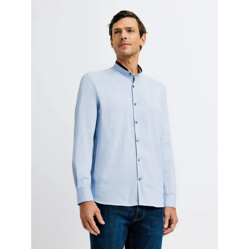 Chemise manches longues en lin bleu homme - Armani Exchange | wimod