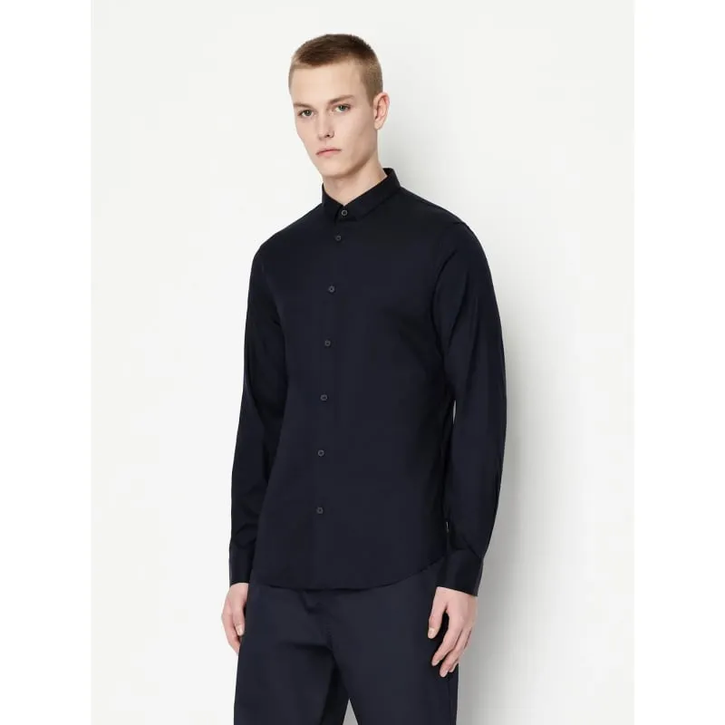 Chemise manches longues en lin bleu homme - Armani Exchange | wimod