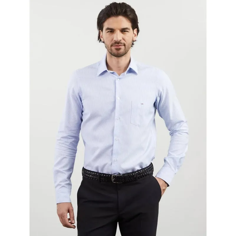 Chemise manches longues en lin bleu homme - Armani Exchange | wimod