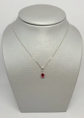 Collier en argent rhodié et rubis véritable