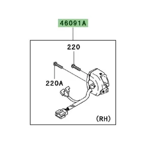 Commodo droit Kawasaki 460910145 | Moto Shop 35