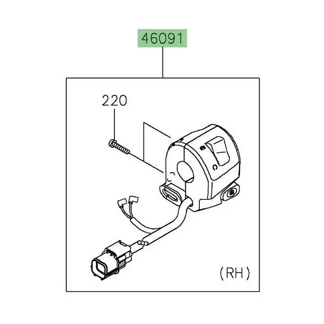 Commodo droit Kawasaki 460910488 | Moto Shop 35