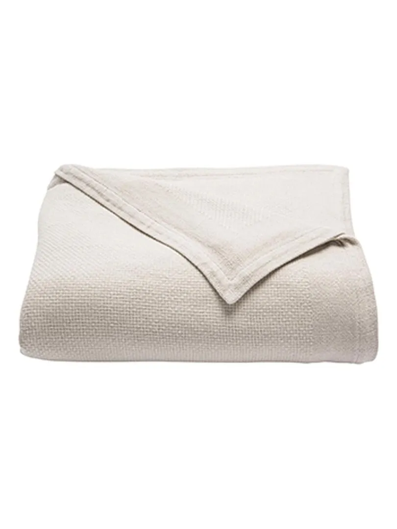 Couverture naturelle en 100% coton recyclé - Beige clair