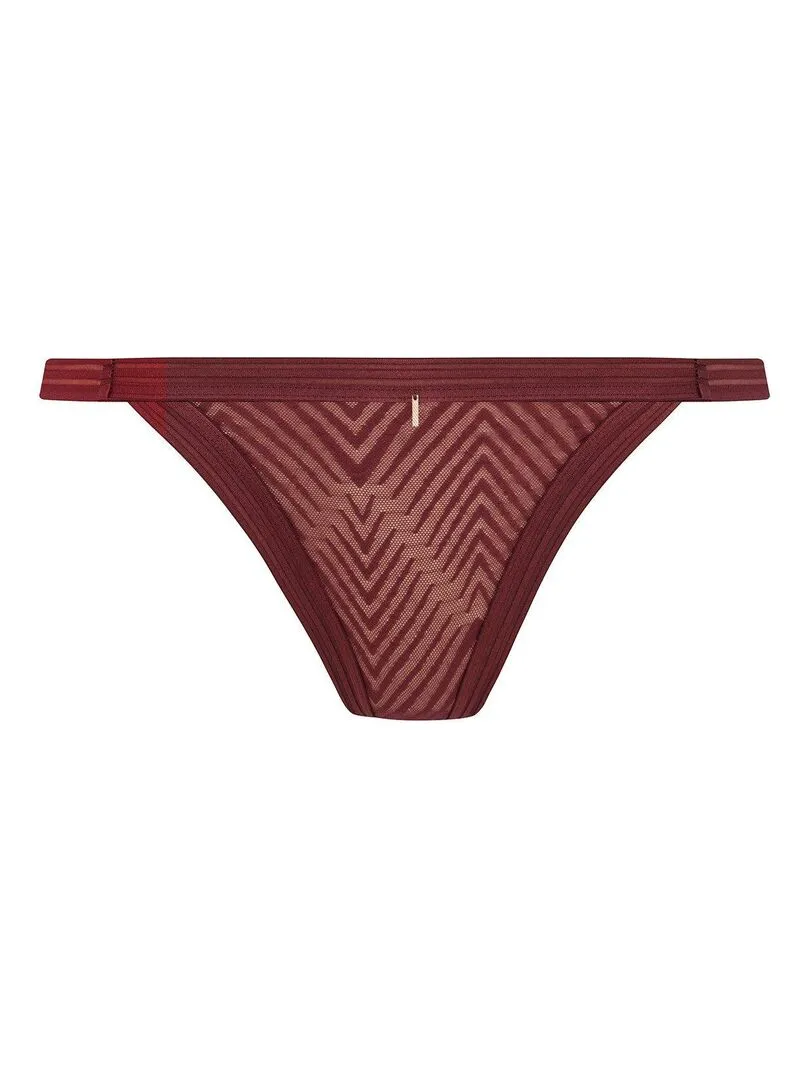 Culotte taille basse en dentelle géométrique Tailored - Rouge