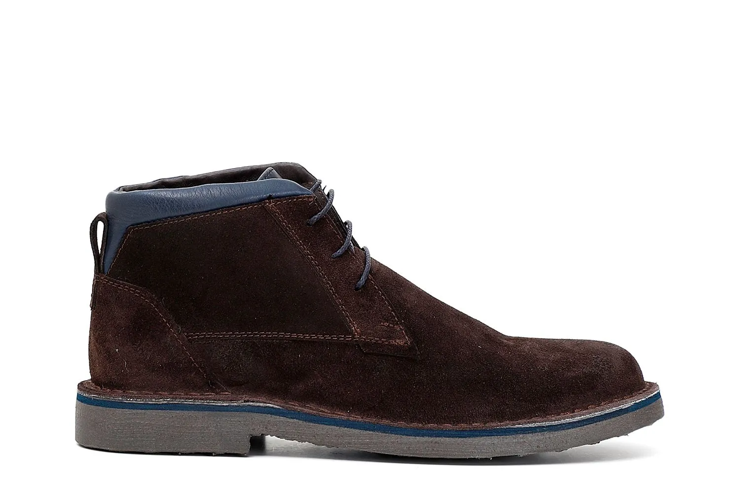 desert boots à lacets en daim avec semelle intermédiaire de couleur - CafèNoir