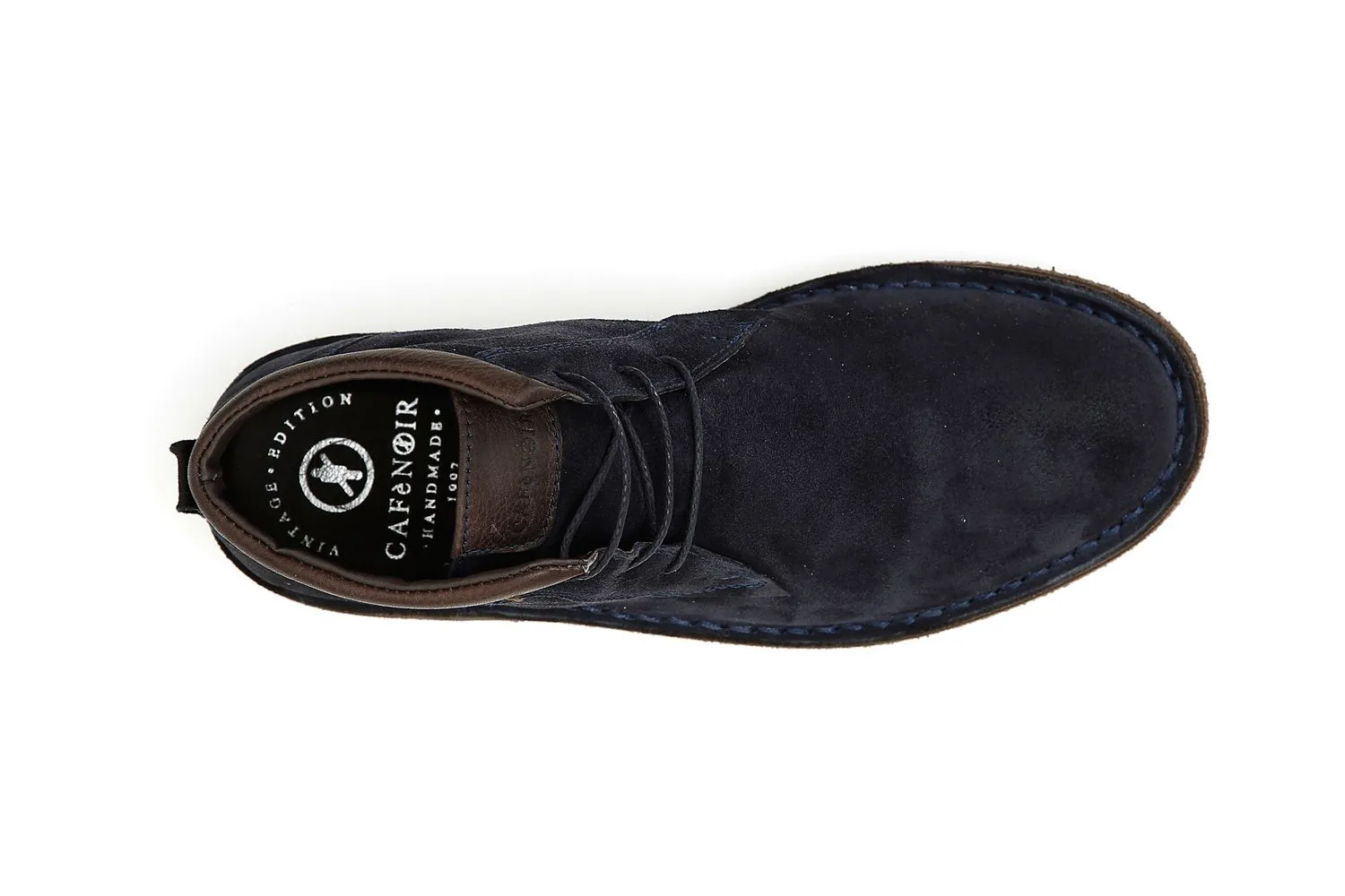 desert boots à lacets en daim avec semelle intermédiaire de couleur - CafèNoir