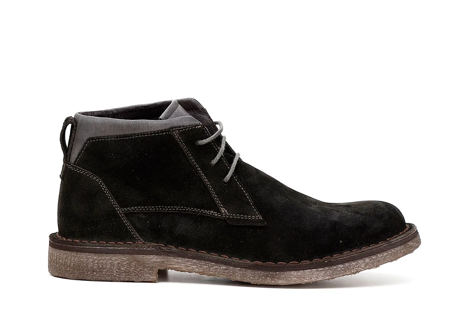 desert boots à lacets en daim avec semelle intermédiaire de couleur - CafèNoir