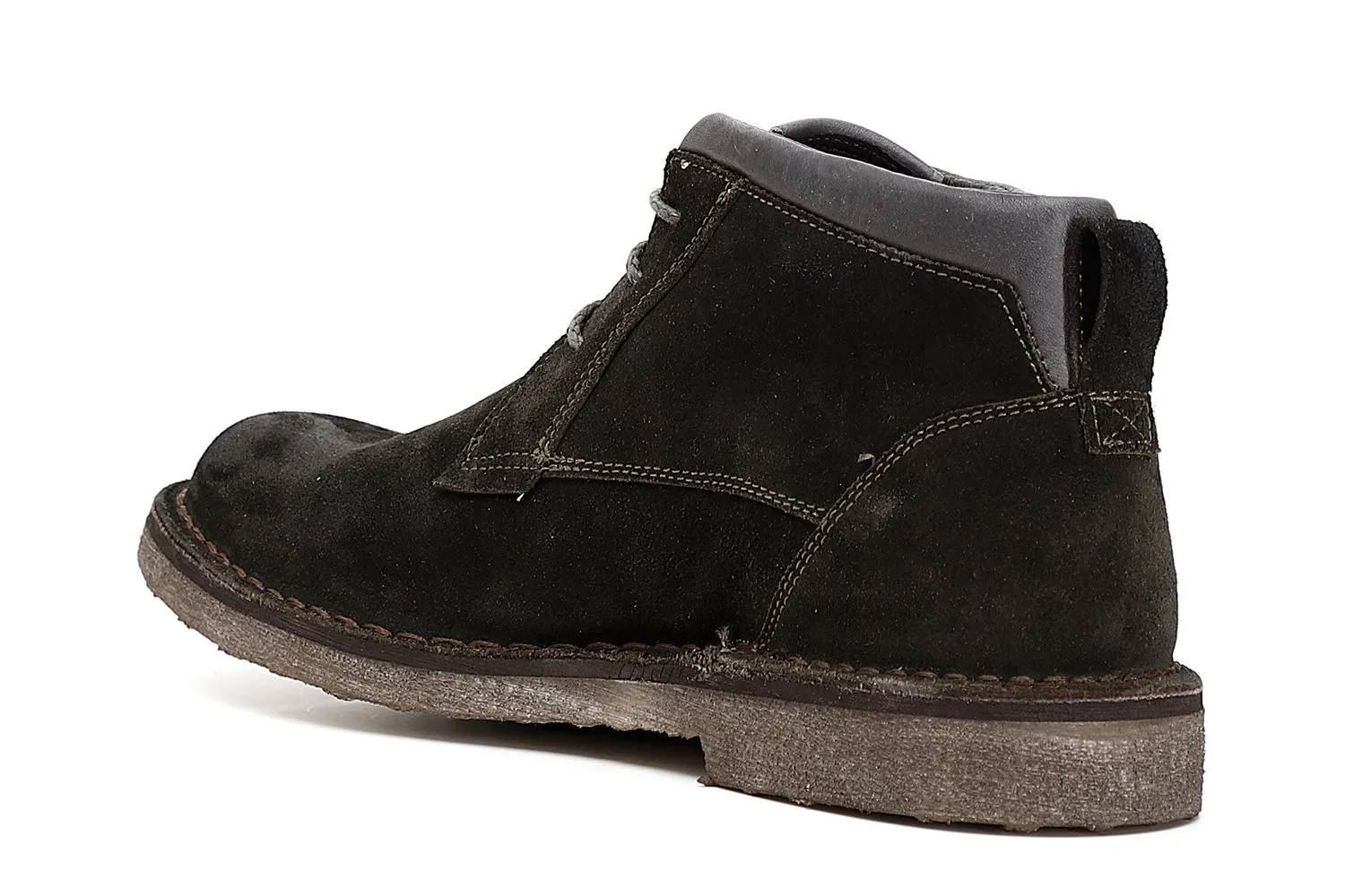 desert boots à lacets en daim avec semelle intermédiaire de couleur - CafèNoir