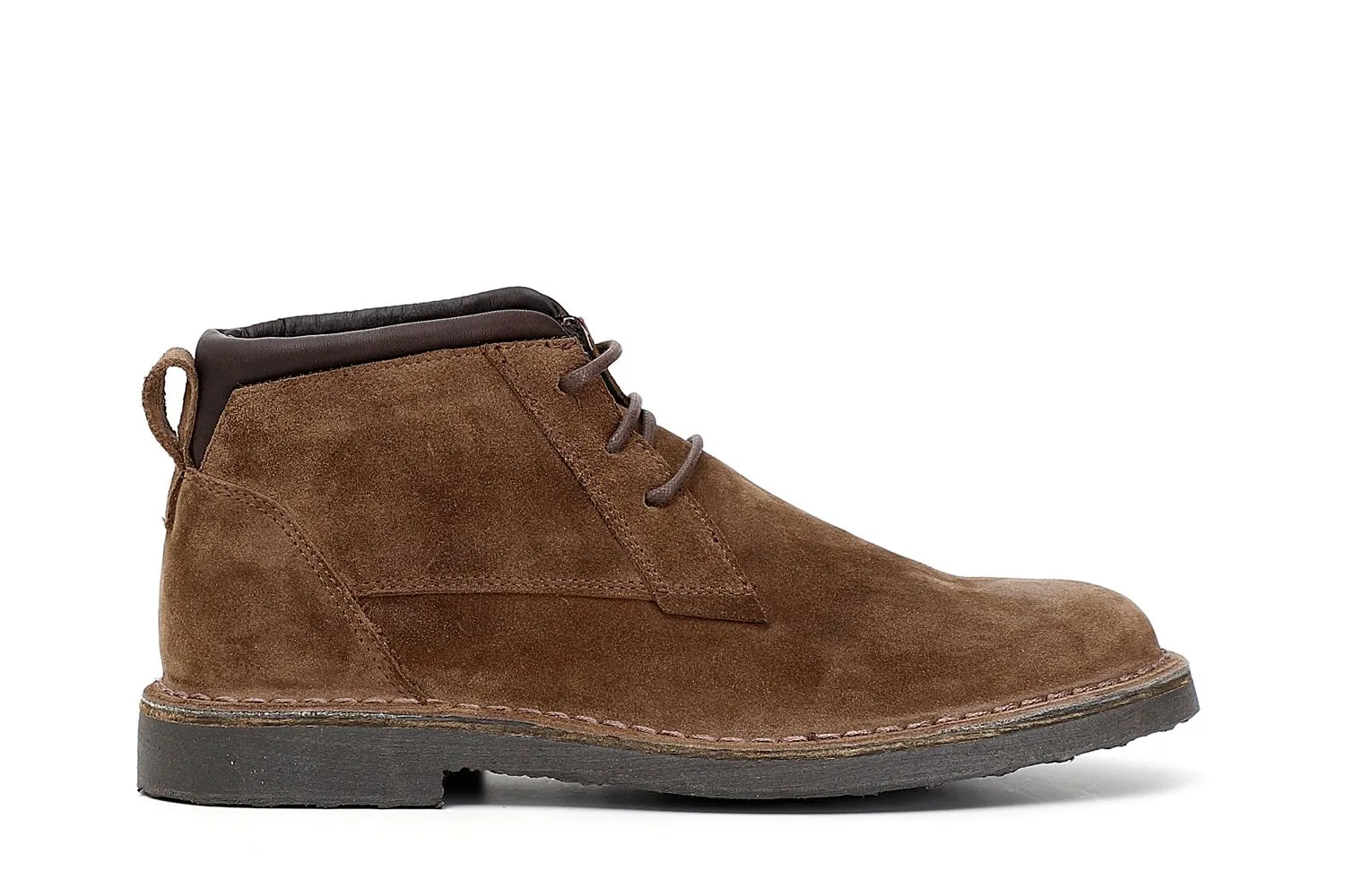 desert boots à lacets en daim avec semelle intermédiaire de couleur - CafèNoir